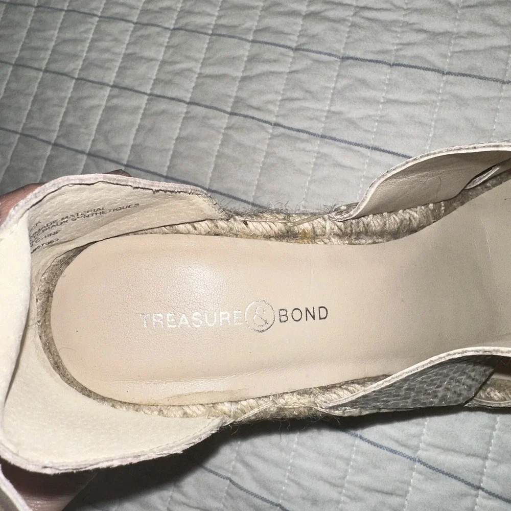 Treasure‎ & Bond Sannibel Snakeskin Embossed Leather Espadrille Wedge Sandals 8M